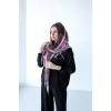 Велика бузкова кашемірова хустка косинка в клітину CASHMERE